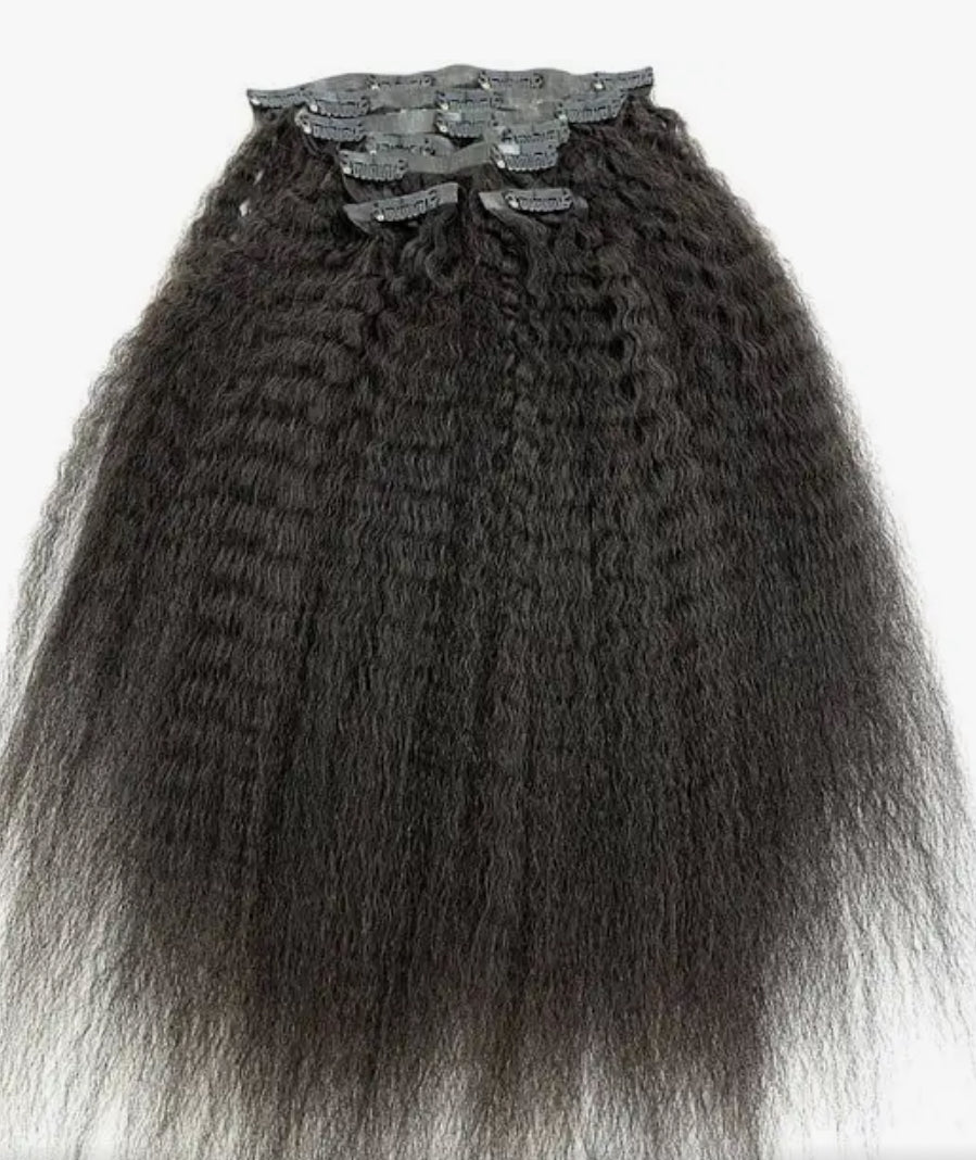 Luxury Raw SEAMLESS Clip in KINKY STRAIGHT
