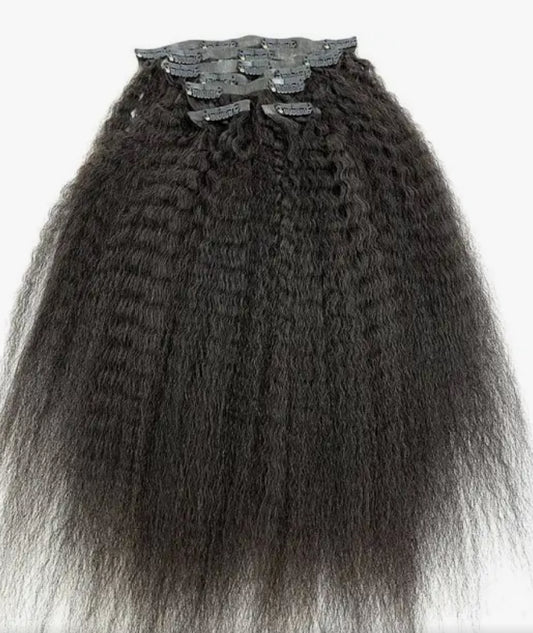 Luxury Raw SEAMLESS Clip in KINKY STRAIGHT